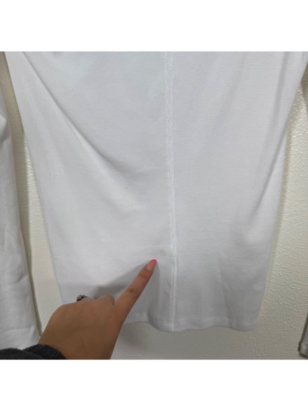 Everlane Supima Micro Rib Long Sleeve Henley Pima Snap Slim Fit White Small - Picture 5 of 10